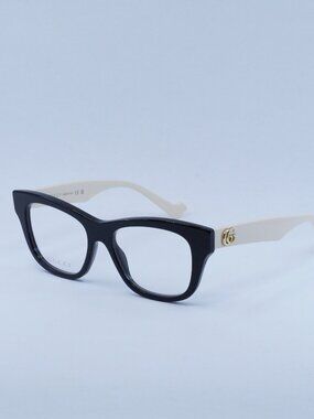 Gucci GG0999O 002 Women’s Eyeglasses Black/Ivory 52mm Cat Eye Frame
